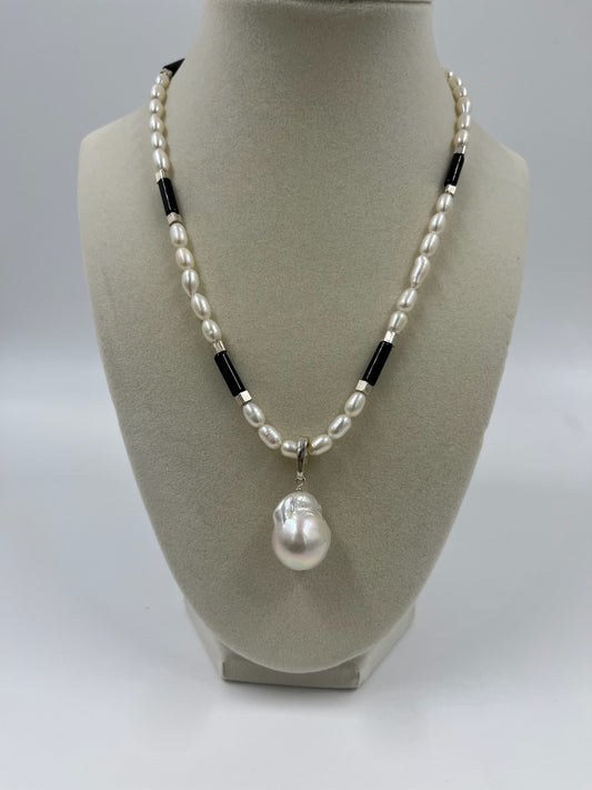 Tourmaline and Freshwater Pearl Necklace