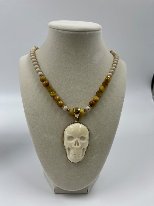 Carved Skull Necklace